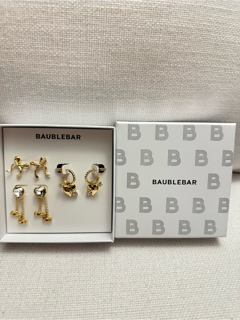 BaubleBar Gold Tone Mixed Earring Set - Three Pairs